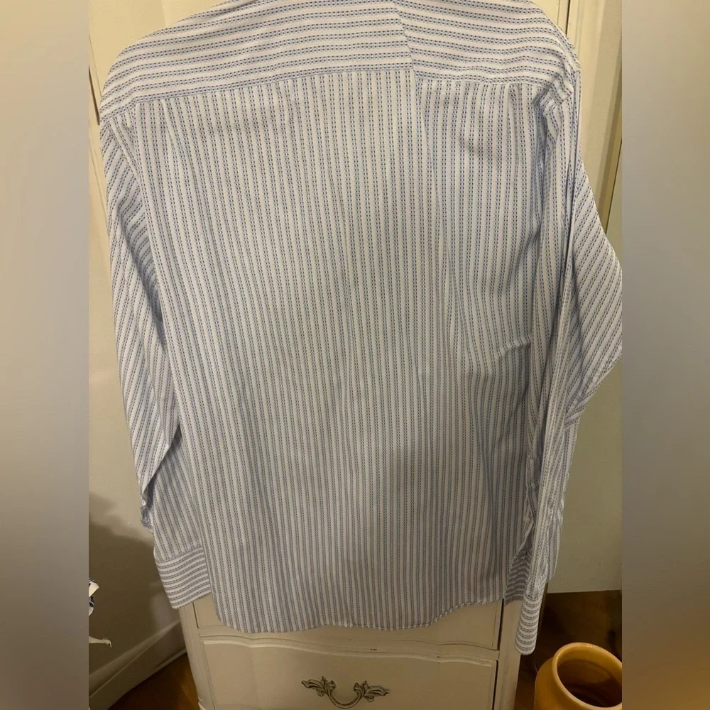 Banana Republic, blue striped button down, collared shirt size large 16-16.5